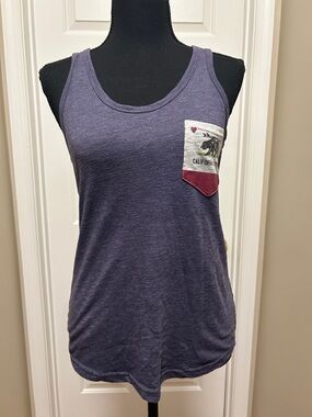 Women’s Blue Reflex California Republic Sleeveless Pocket Tank Top